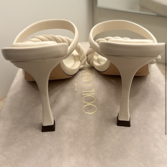 Jimmy Choo Diosa 90 leather sandal in color Latte - Picture 6 of 10